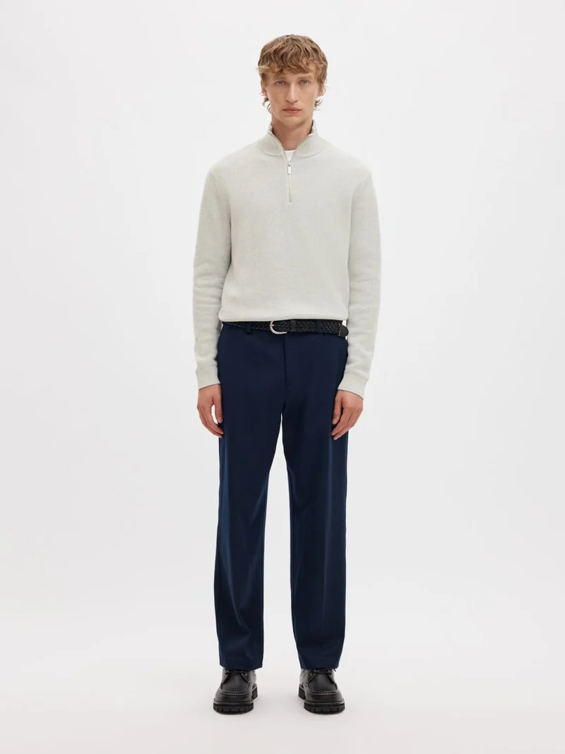 SLMDANE LS KNIT STRUCTURE HALF ZIP
