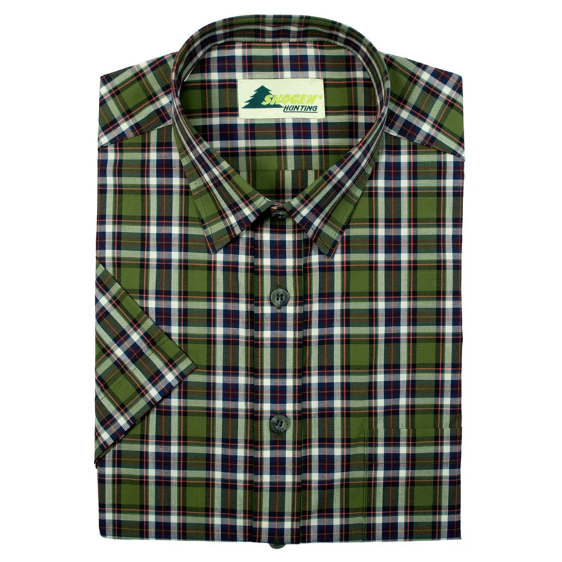 SKOGEN® Herren Hemd 1/2 Arm dunkel-oliv Jagd- Wanderhemd