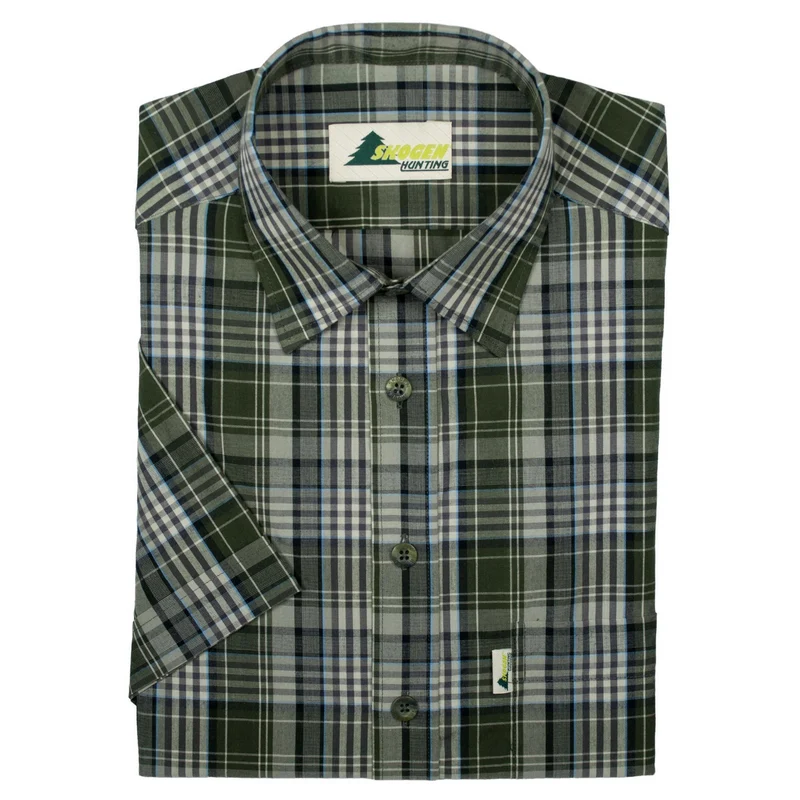 SKOGEN® Herren Hemd 1/2 Arm dunkel-oliv Jagd- Wanderhemd