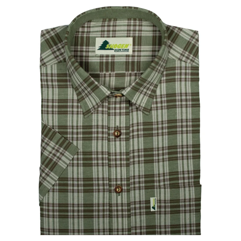 SKOGEN® Herren Hemd 1/2 Arm oliv Herrenhemd Jagd- Wanderhemd