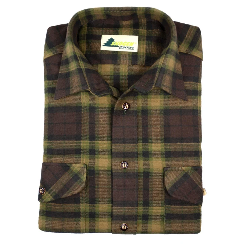 SKOGEN® Herren Hemd 1/1 Arm oliv/braun Jagd- Wanderhemd