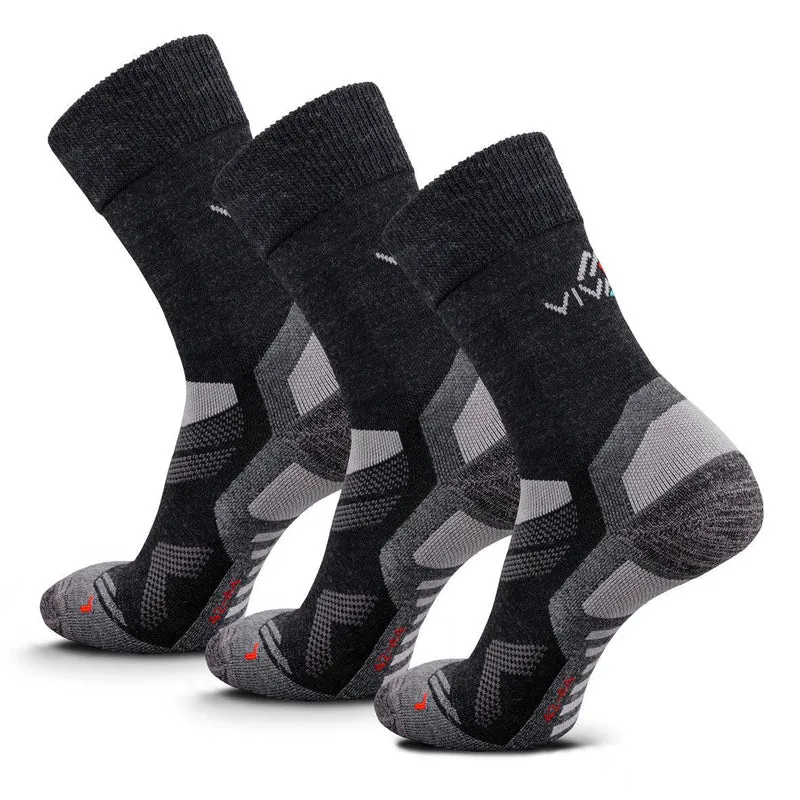 VIVAYO Trekkingsocke Merino 22-4100-03 anthrazit 3er Pack Funktionssocke