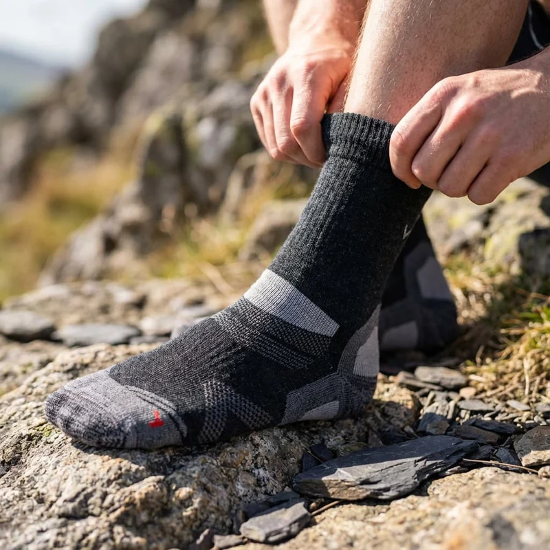 VIVAYO Trekkingsocke Merino 22-4100-03 anthrazit 3er Pack Funktionssocke