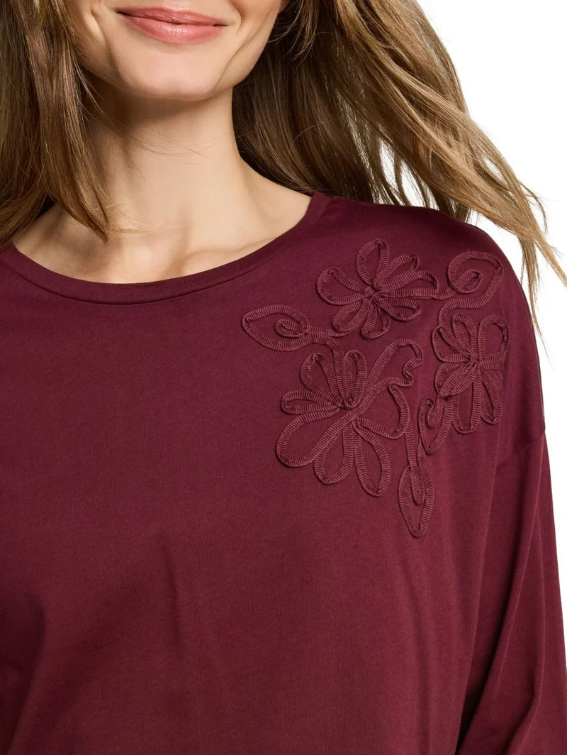 Loose Fit T-Shirt mit Blumen-Applikation