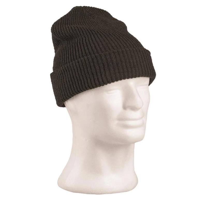 MIL-TEC® Rollstrickmütze Polyacryl schwarz Rollmütze Strickmütze Mütze