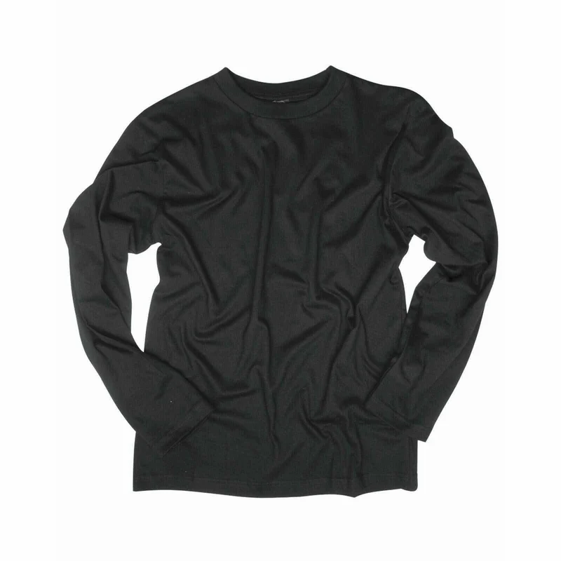 MIL-TEC® Langarm Shirt schwarz Cotton longsleeve Unterhemd