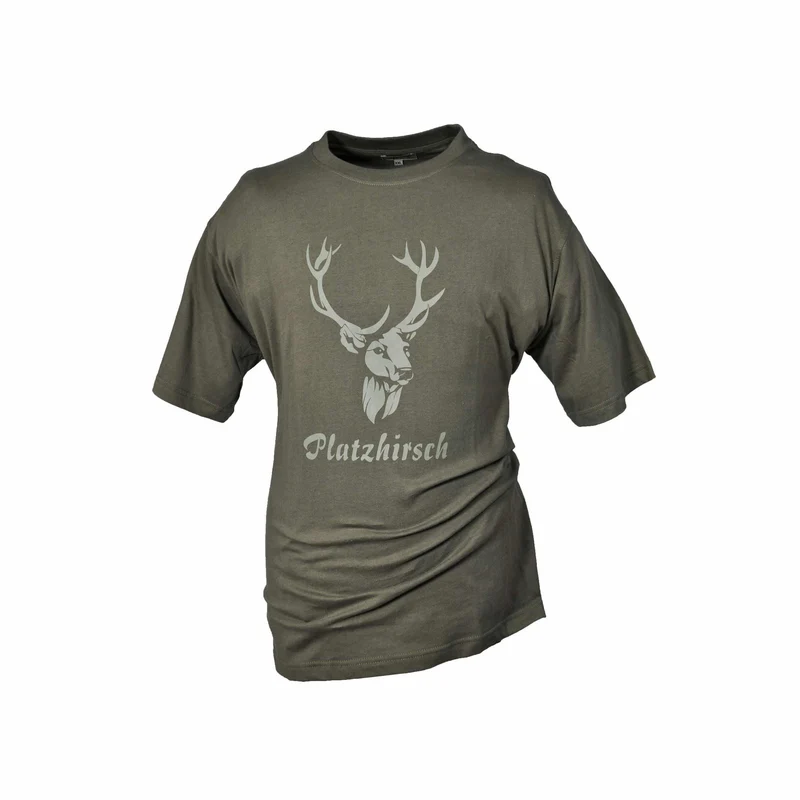HUBERTUS Herren T-Shirt PLATZHIRSCH oliv Printshirt
