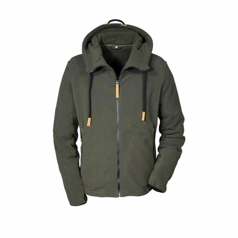 HUBERTUS Herren Fleecejacke m. Kapuze oliv/braun Kapuzenjacke