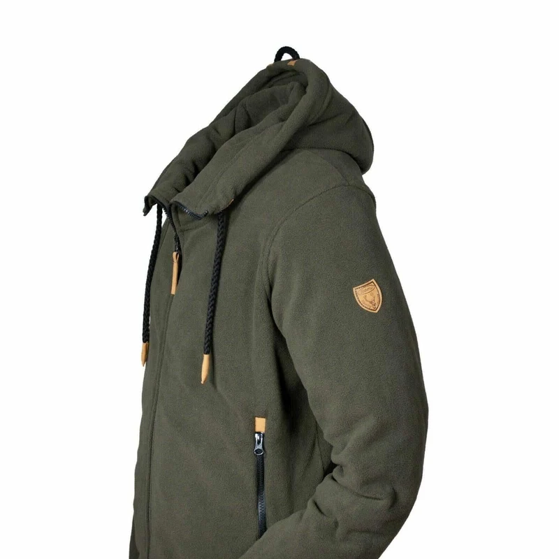 HUBERTUS Herren Fleecejacke m. Kapuze oliv/braun Kapuzenjacke
