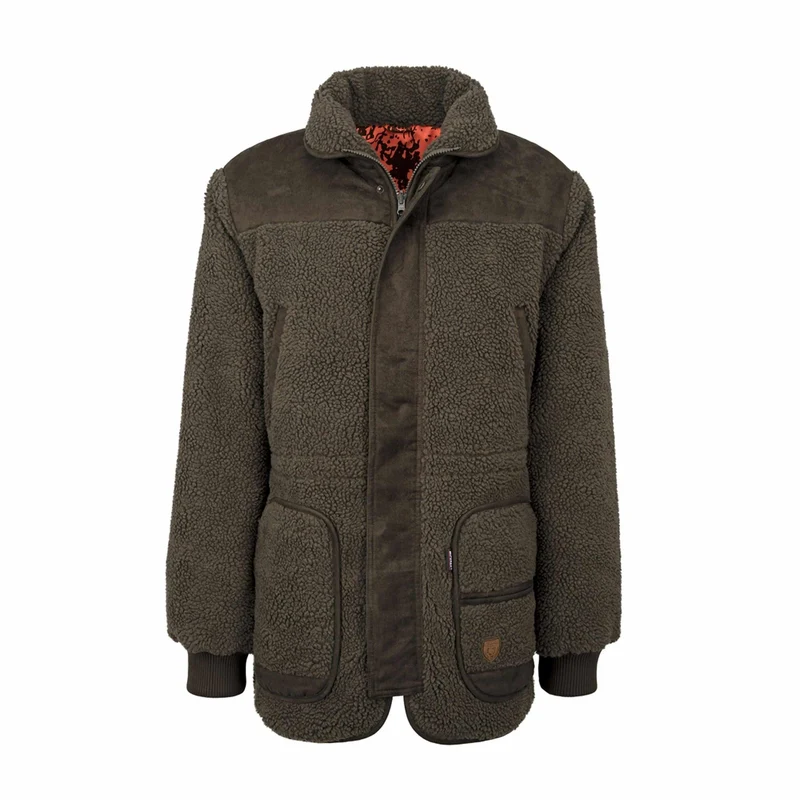 HUBERTUS Herren Warn-Wende-Faserpelzjacke DRÜCKJAGD oliv/orange-camo