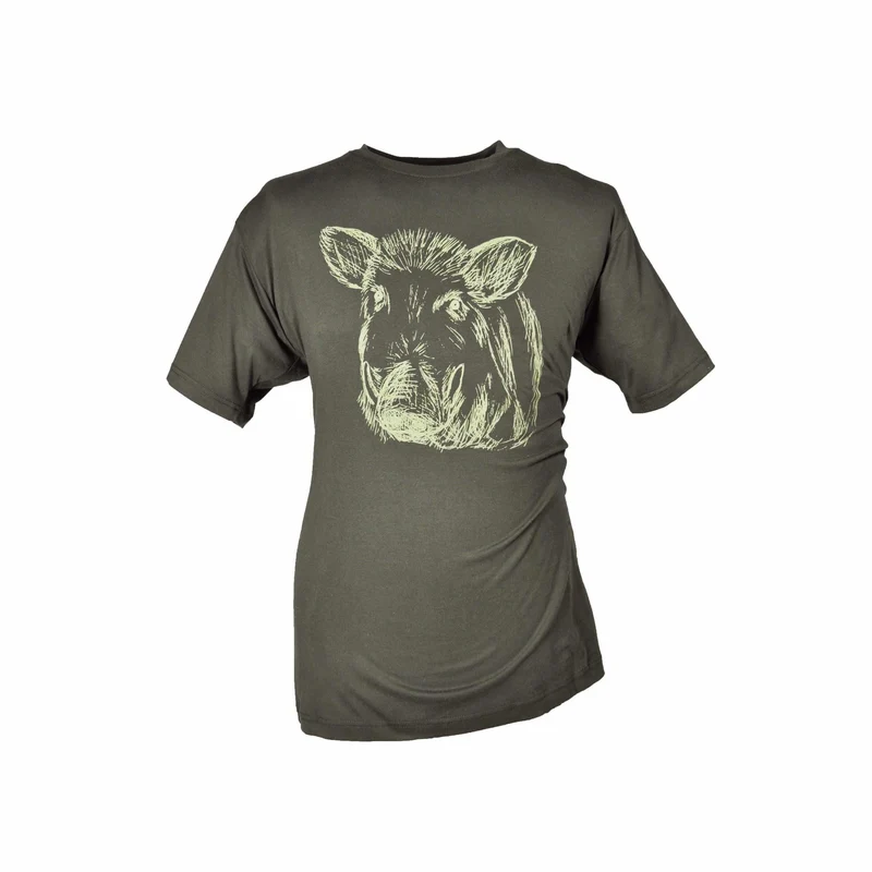 HUBERTUS Herren T-Shirt KEILERKOPF oliv Printshirt
