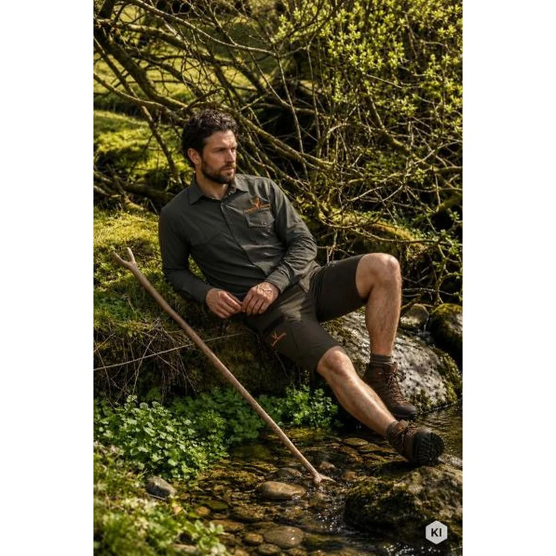 HUBERTUS Herren Funktions-Hemd AMAZONAS oliv Anti-Insect® Stretch