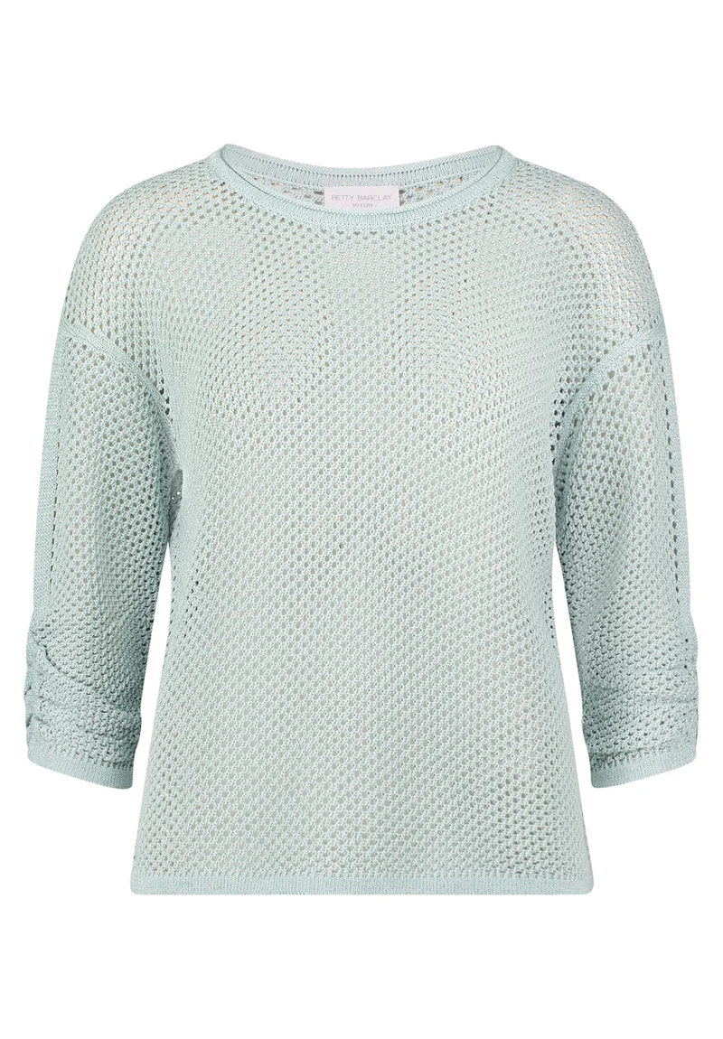 Lochstrick-Pullover in Ajourmuster