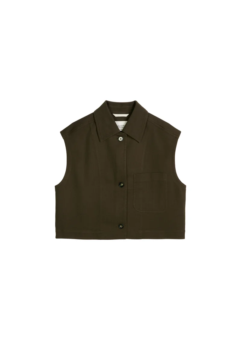 Weste Boxy aus Baumwoll-Twill-Stretch