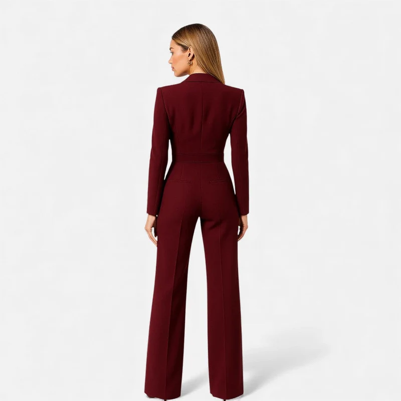 Eleganter Damen Jumpsuit mit Anzugkragen