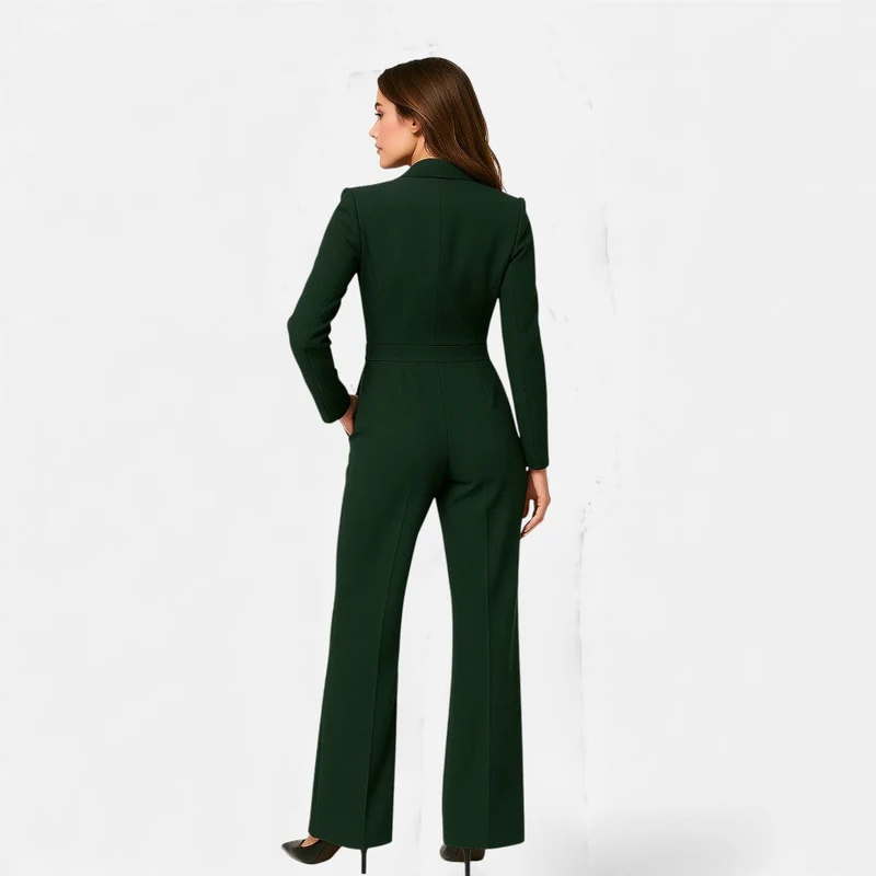 Eleganter Damen Jumpsuit mit Anzugkragen