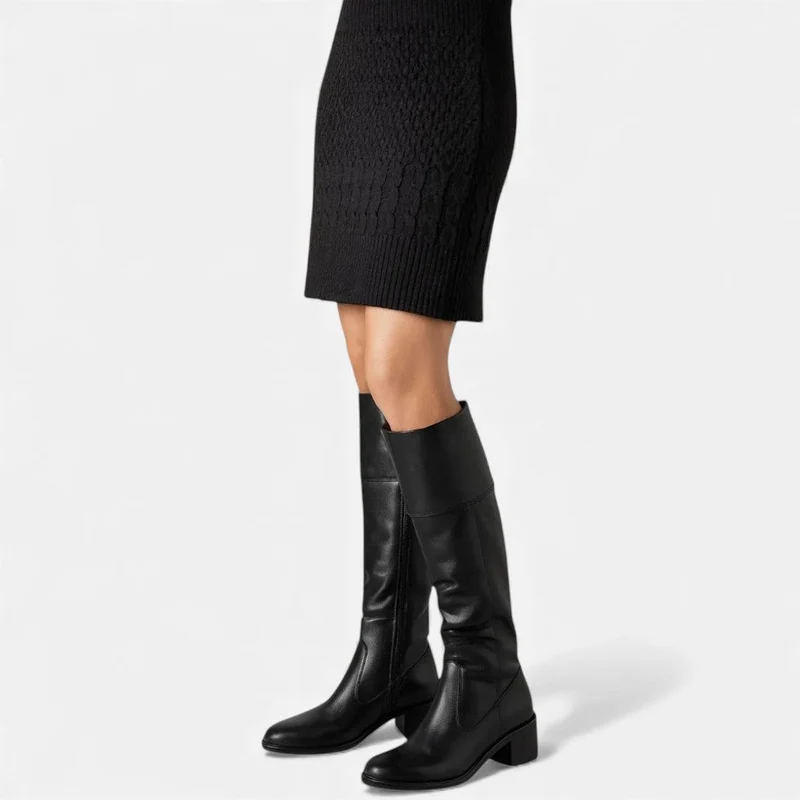 Damen Stiefel mit mittlerem Blockabsatz