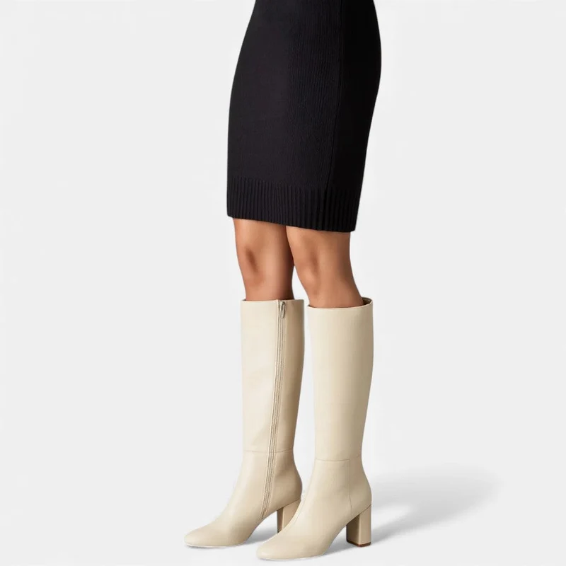 Damen Stiefel mit mittlerem Blockabsatz