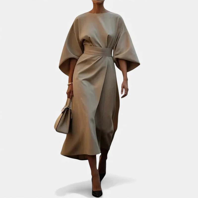 Elegantes Langarm Midikleid Damen