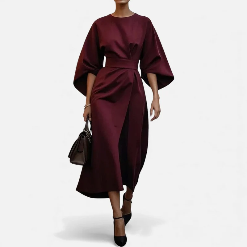 Elegantes Langarm Midikleid Damen