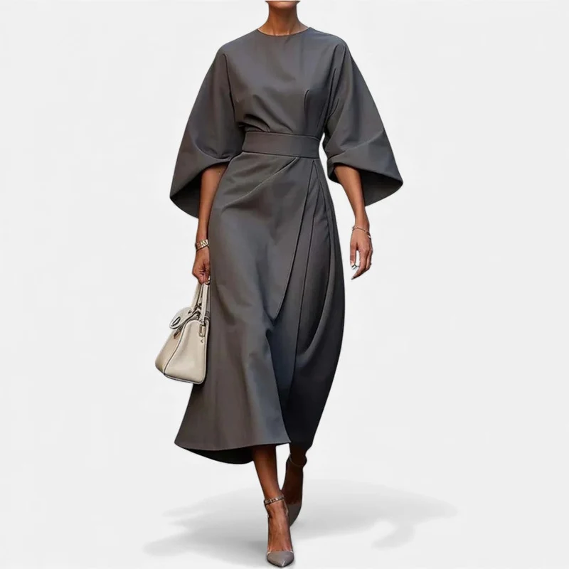 Elegantes Langarm Midikleid Damen