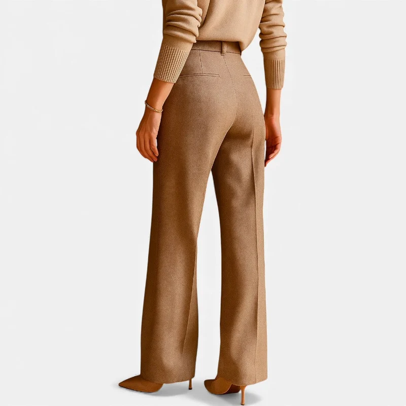 Damen Stoffhose mit Fischgrätenmuster