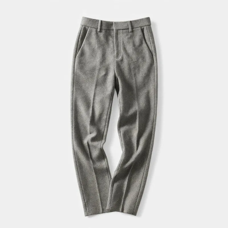 Damen Stoffhose mit Fischgrätenmuster