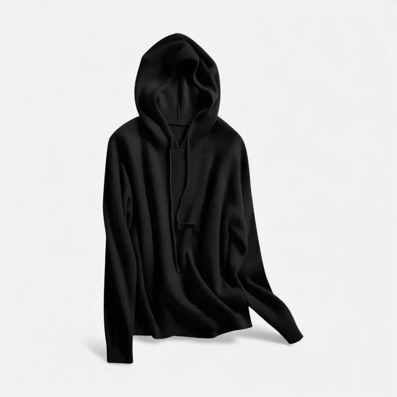 Damen Strick Hoodie mit weichem Rippmaterial