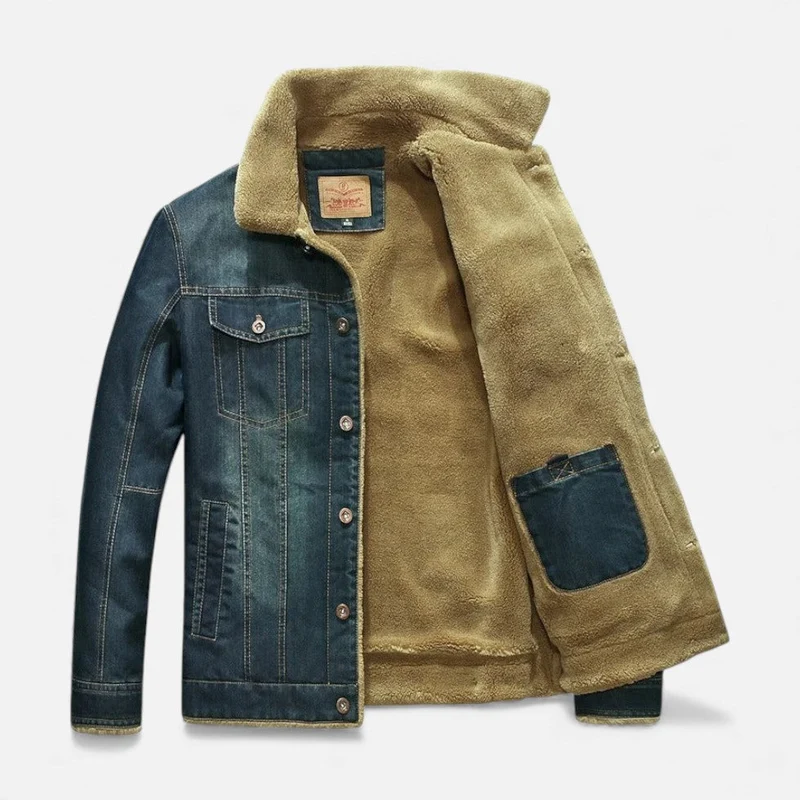 Herren Jeansjacke mit Teddyfutter