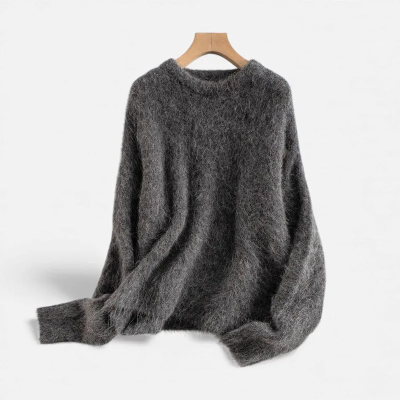 Damen Kaschmir Strickpullover mit weicher Flauschstruktur