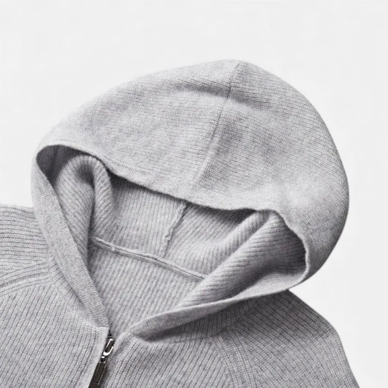 Herren Strick Hoodie mit Reißverschluss