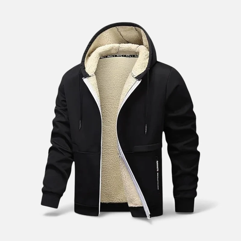 Fleecegefütterte Kapuzenjacke Herren