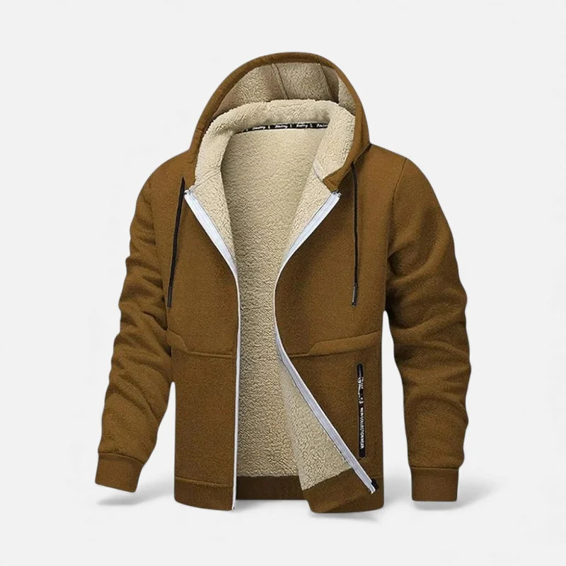 Fleecegefütterte Kapuzenjacke Herren