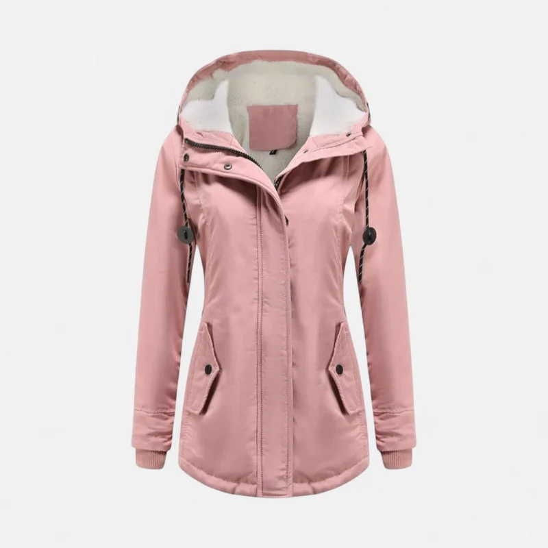 Damen Winterjacke mit Kapuze und Fleecefutter