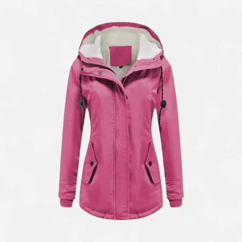 Damen Winterjacke mit Kapuze und Fleecefutter