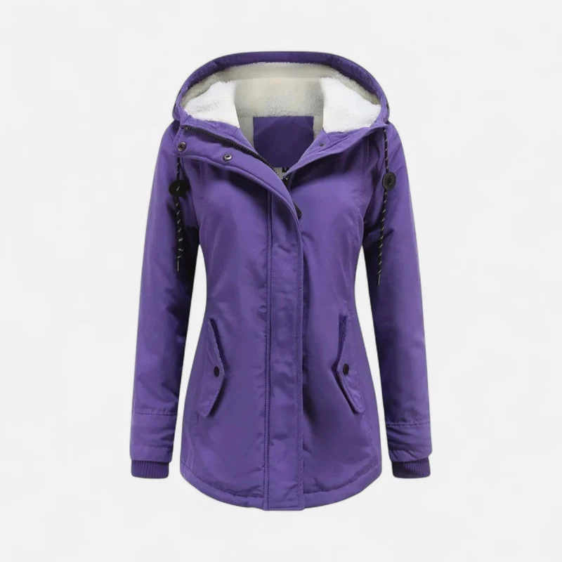 Damen Winterjacke mit Kapuze und Fleecefutter