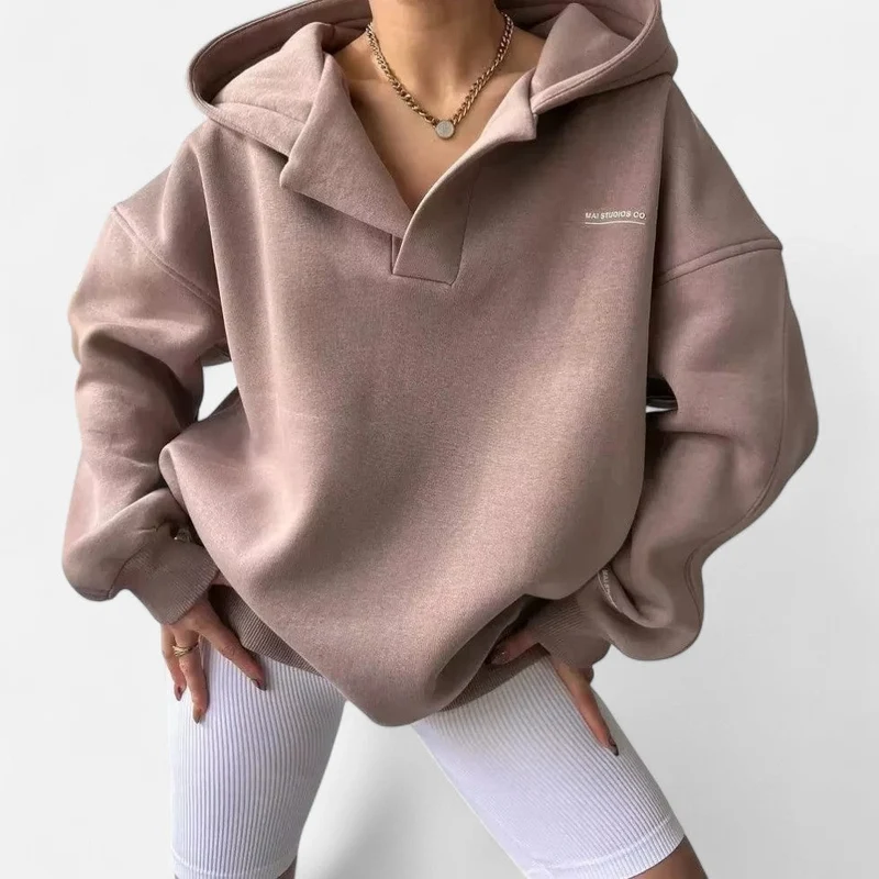 Sweatshirt mit Kragen und Oversize Passform