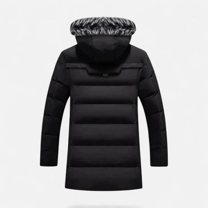 Herren Winterjacke mit Kapuze und Kunstfellkragen