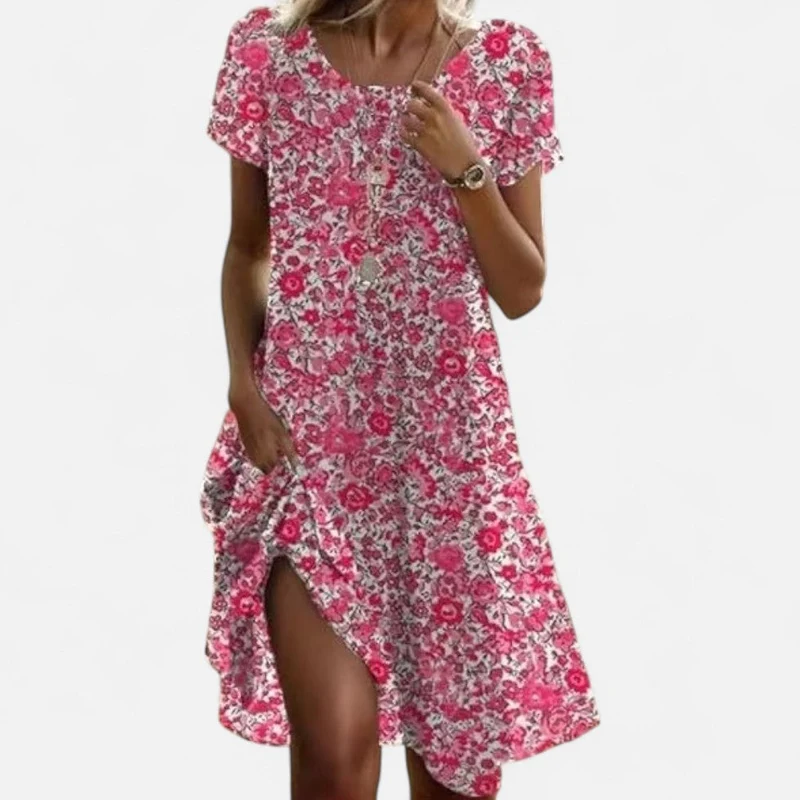 Luftiges Sommerkleid mit kurzen Ärmeln für Damen