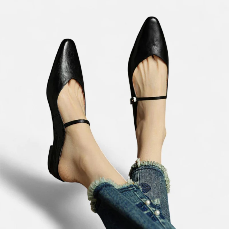 Mules mit Riemchen und spitzer Zehenpartie für Damen