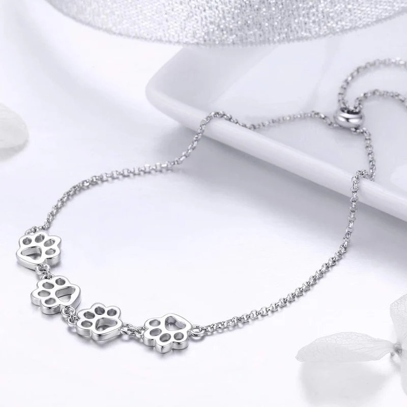 MELIA – Elegantes verstellbares Pfotenarmband aus hochwertigem 925er Sterlingsilber