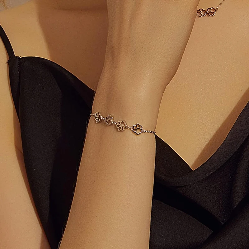 MELIA – Elegantes verstellbares Pfotenarmband aus hochwertigem 925er Sterlingsilber