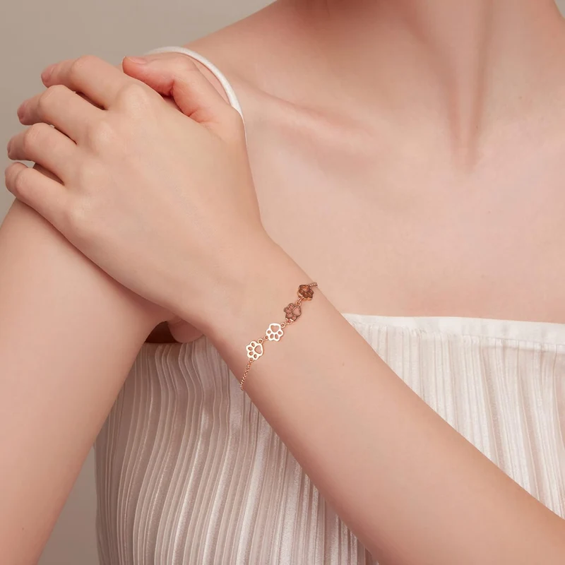 MELIA – Elegantes verstellbares Pfotenarmband aus hochwertigem 925er Sterlingsilber