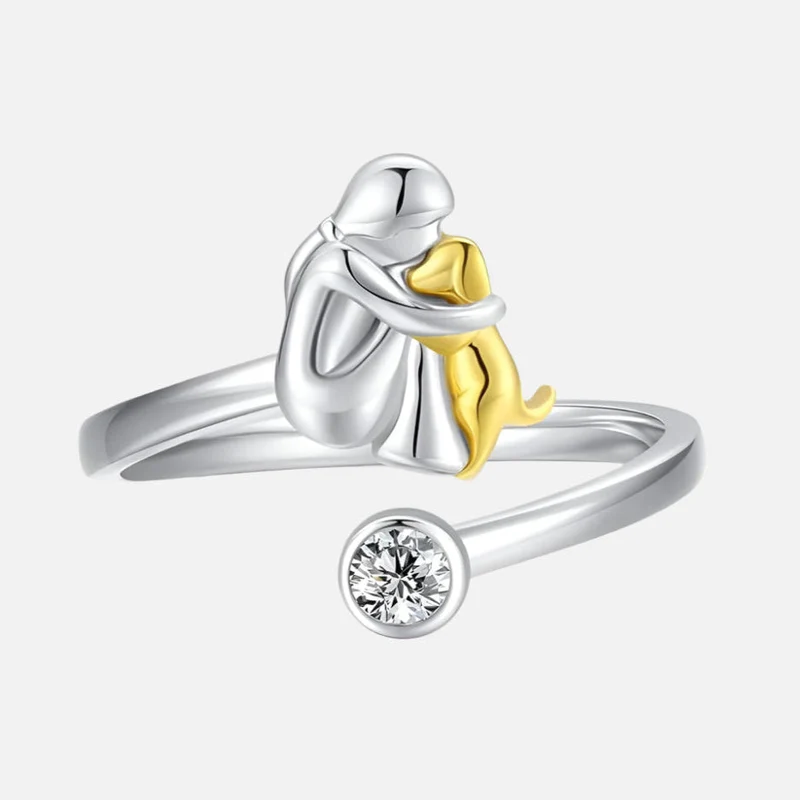 NAYELI – Eleganter verstellbarer Hundering aus 925er Sterlingsilber mit funkelndem Zirkonia für stilvolle Akzente
