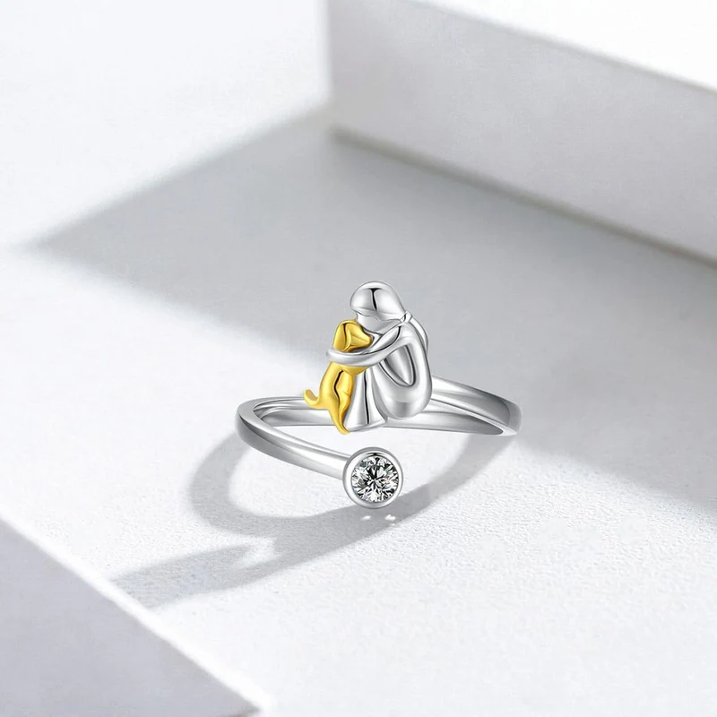 NAYELI – Eleganter verstellbarer Hundering aus 925er Sterlingsilber mit funkelndem Zirkonia für stilvolle Akzente