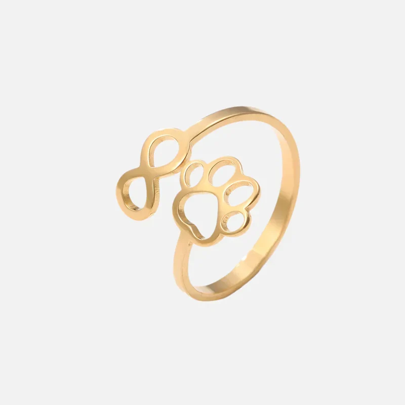 AYLA – Eleganter verstellbarer Infinity-Pfotenring aus hochwertigem Edelstahl