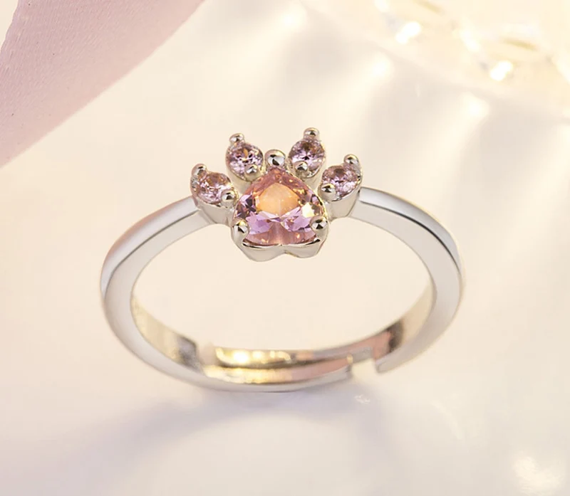 Elegantes TALINA 4-teiliges Roségold Schmuckset mit Pfote & Zirkonia-Herz - Perfektes Geschenk für Tierliebhaber