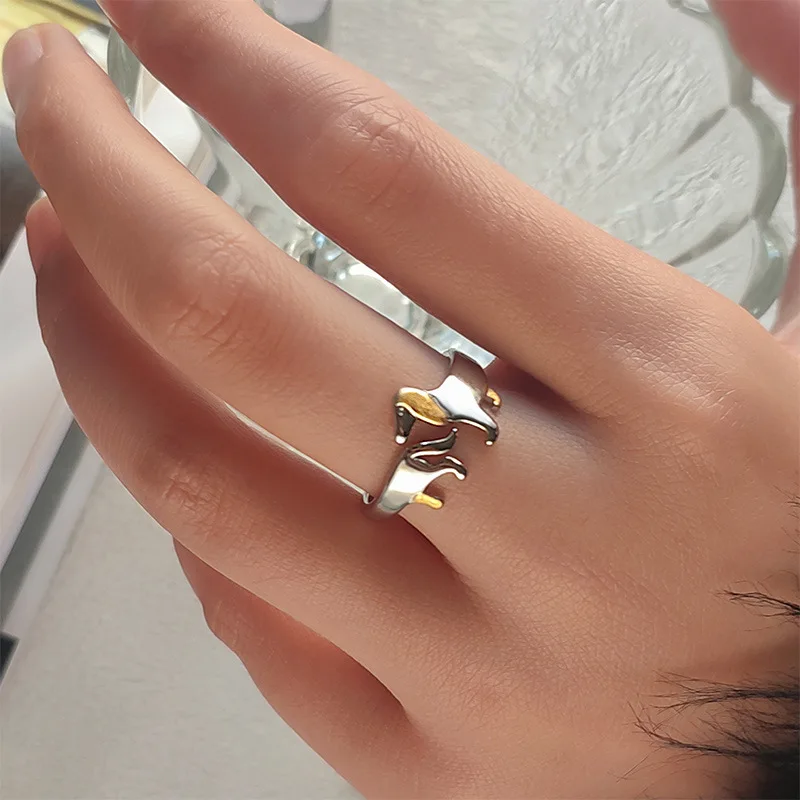 REYA – Eleganter verstellbarer Dackel-Ring aus hochwertigem 925er Sterlingsilber