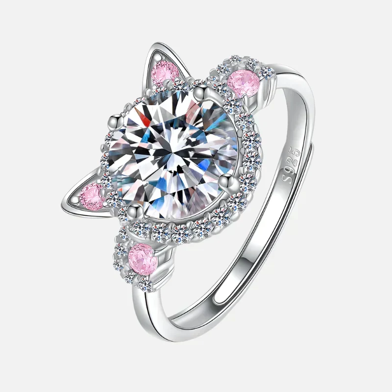 MINA – Eleganter verstellbarer Katzenohren-Ring mit funkelnden Zirkonias