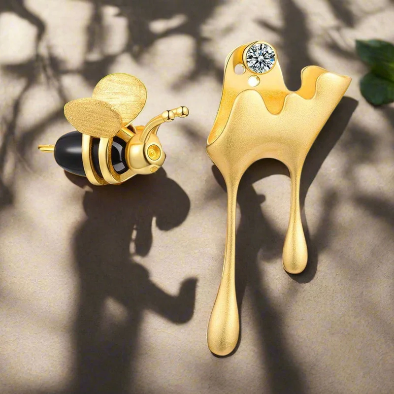 ELIA – Elegante Tropfender Honig & Bienen-Ohrringe aus hochwertigem Sterlingsilber